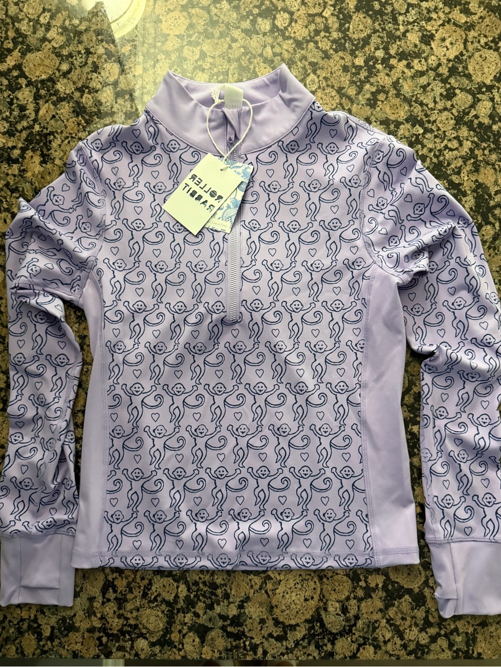 roller rabbit MONKEY CELIA QUARTER ZIP
LAVENDER
Size: S and M